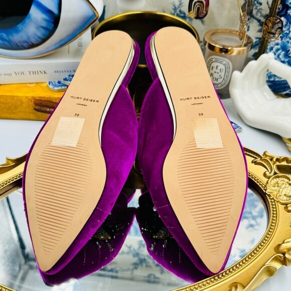 🆕 KURT GEIGER LONDON 🧿 NWOT Olive Evil Eye Mules, Purple Lyst - Picture 13 of 16